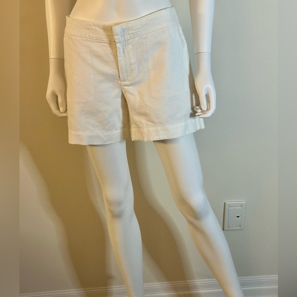 Banana Republic Women's Size 6 White Linen Cotton Blend Shorts